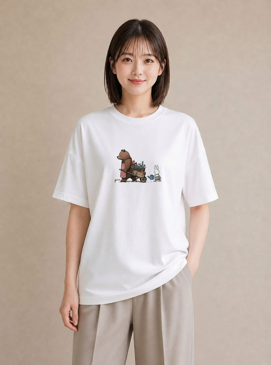 Tシャツ レディース さくら 桜 桜の枝 イラスト こなれ感 カフェ巡り 女子会 白T