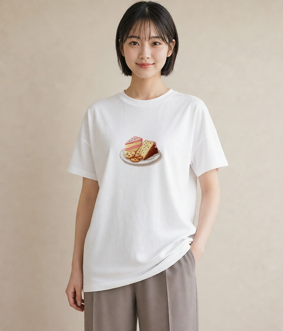 プリントTシャツ レディース クッキー 食べ物 フード イラスト ナチュラル 友達ギフト 部屋着 白T