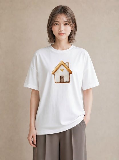 Tシャツ レディース クッキー 食べ物 フード イラスト カジュアル 帰省 ラフ 白T