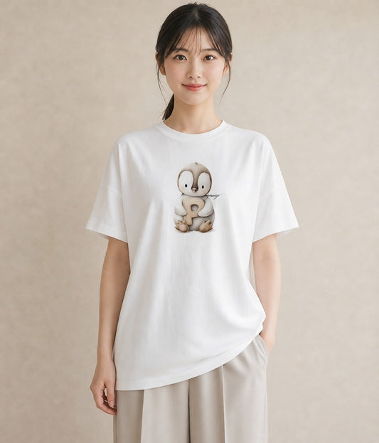 プリントTシャツ レディース ペンギン ぺんぎん 動物 アニマル イラスト シック 敬老の日 ホワイトデー 白T