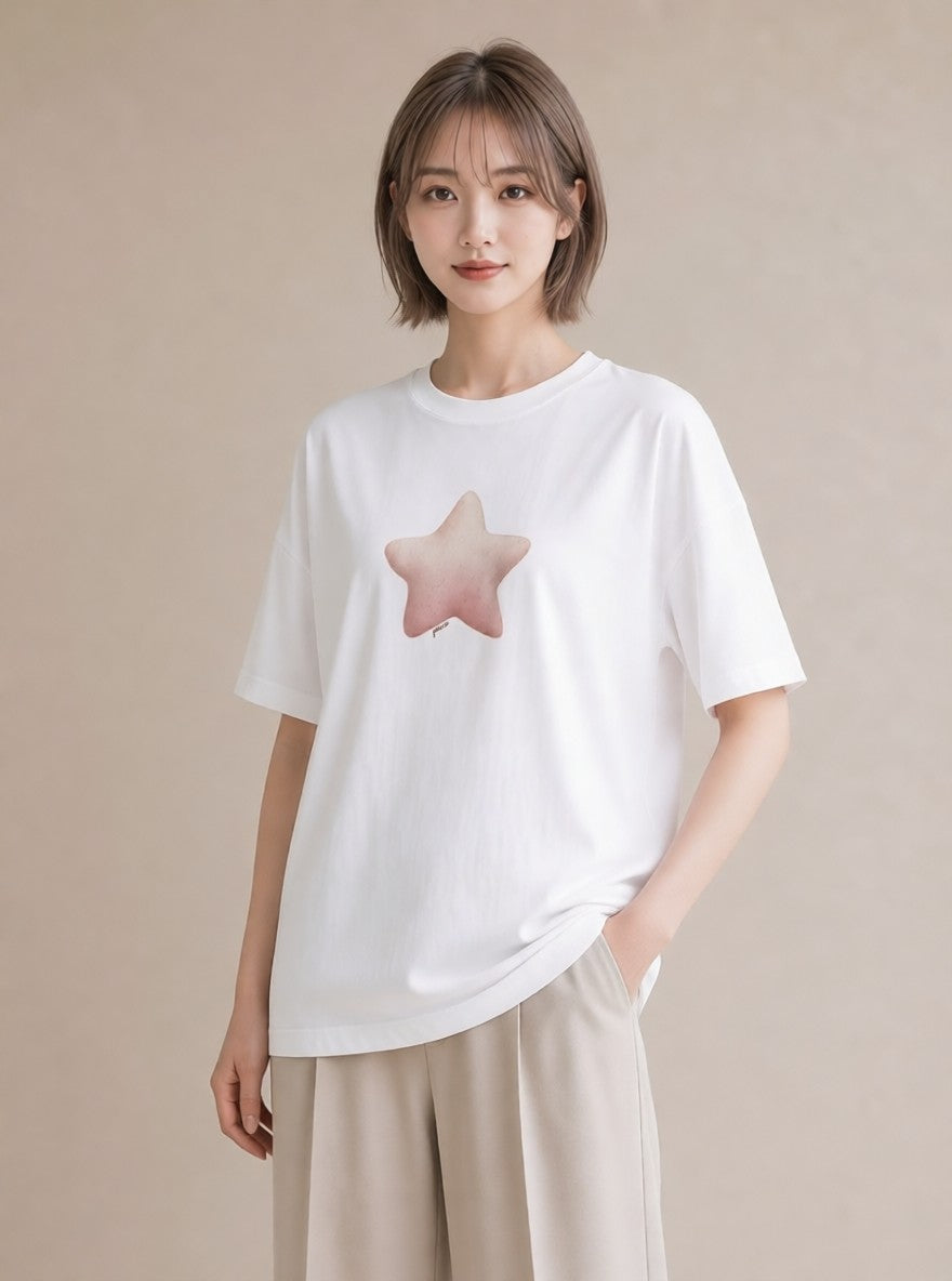 デザインTシャツ レディース ヒトデ 海の生き物 海 イラスト ラフ 週末コーデ 敬老の日 白T