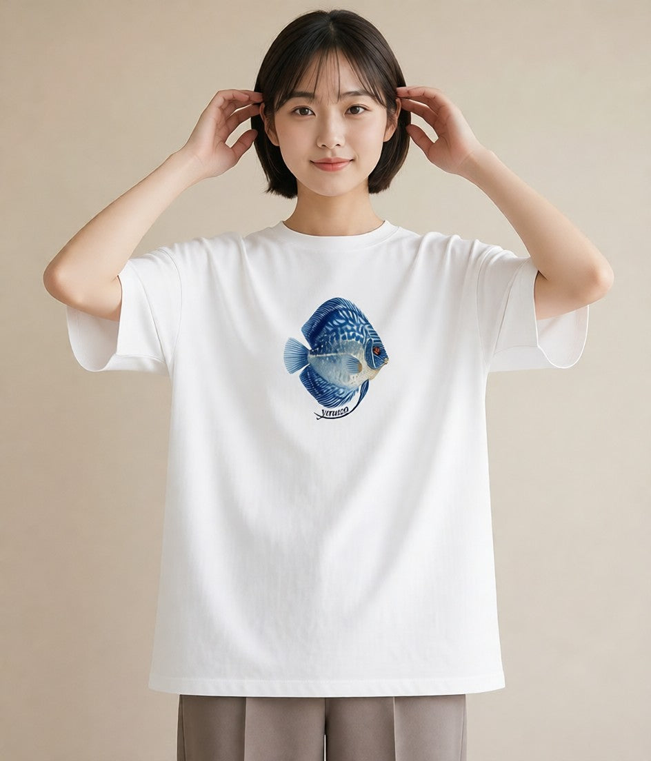 Tシャツ レディース ベタ ペット 動物 イラスト ラフカジュアル 夏コーデ 通学 白T