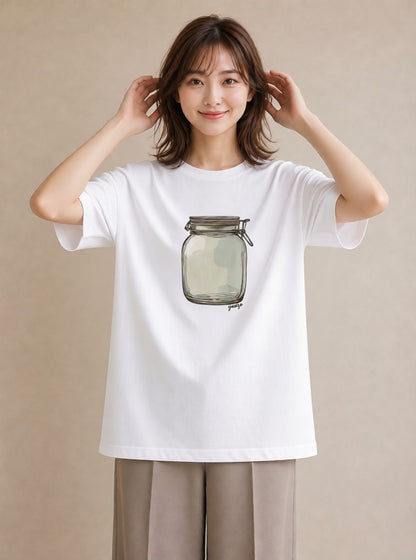グラフィックTシャツ レディース ミルク 食べ物 フード イラスト 個性的 女性 旅行用 白T