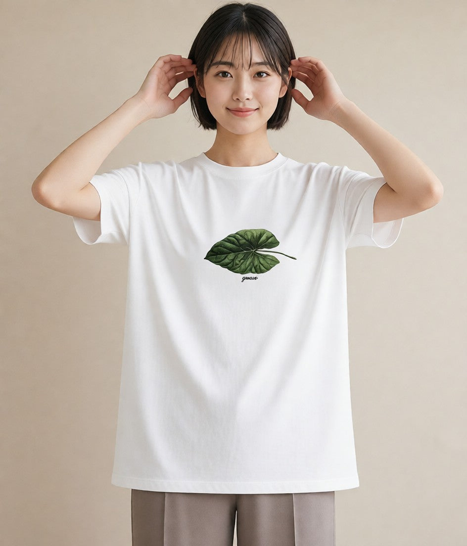 グラフィックTシャツ レディース 葉っぱ 植物 ボタニカル イラスト 個性的 おしゃれギフト 社会人 白T