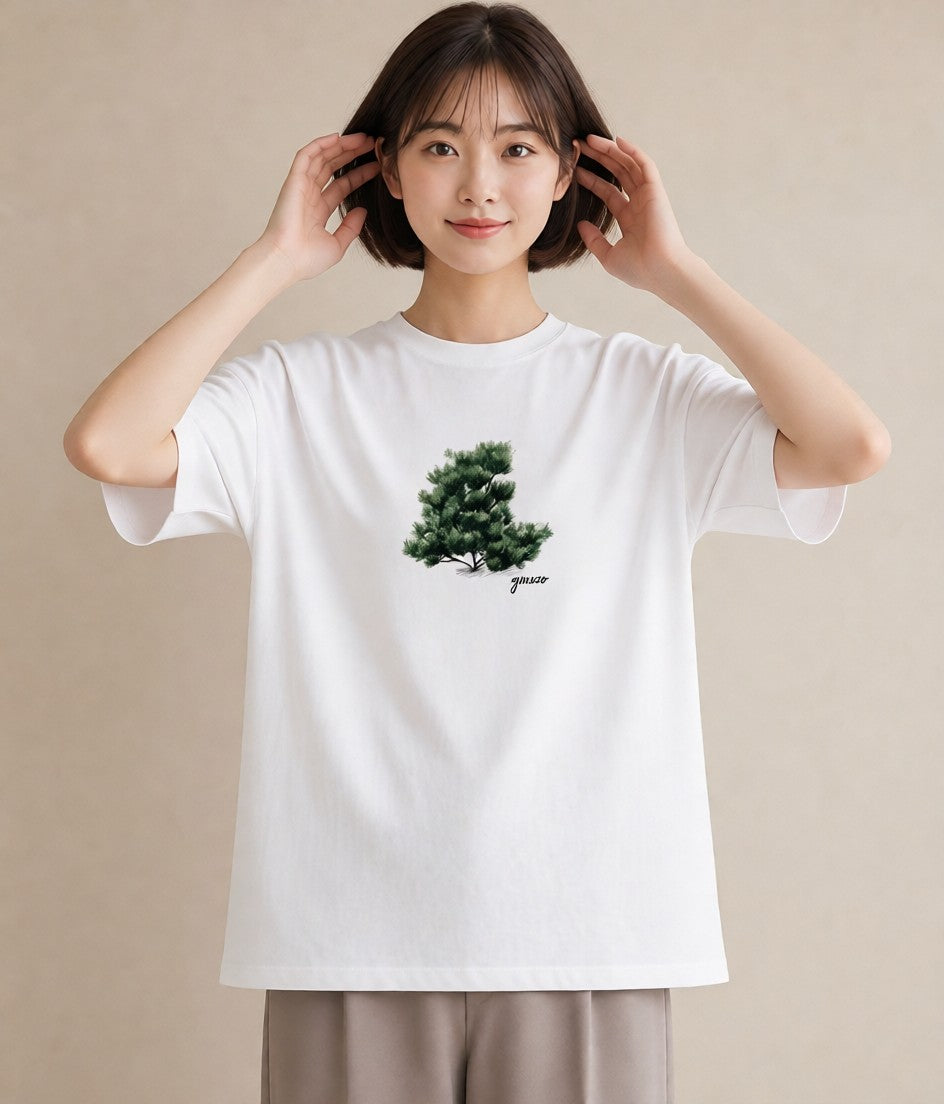 プリントTシャツ レディース 森 植物 ボタニカル イラスト ナチュラル 自分用 ルームウェア 白T