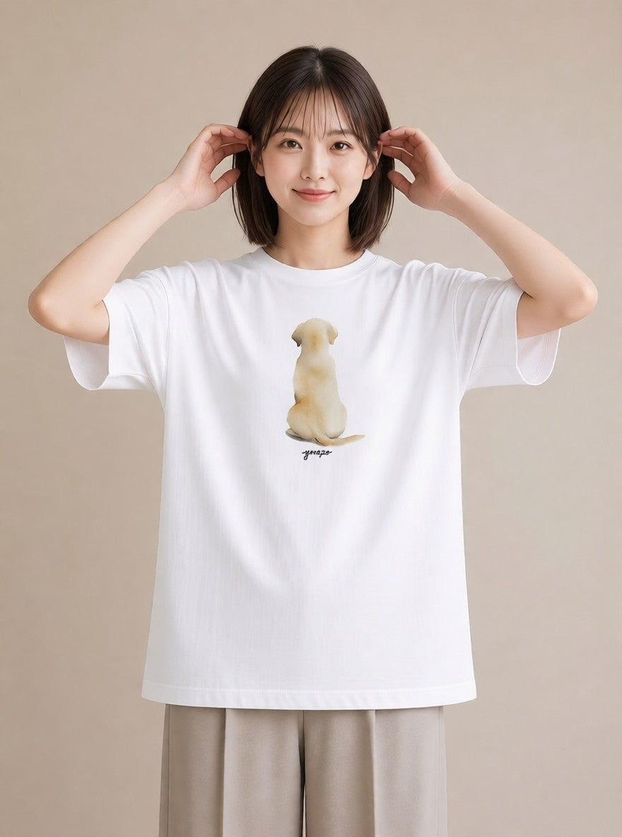 デザインTシャツ レディース ラブラドールレトリバー 犬 いぬ イラスト 上品 おしゃれギフト 社会人 白T