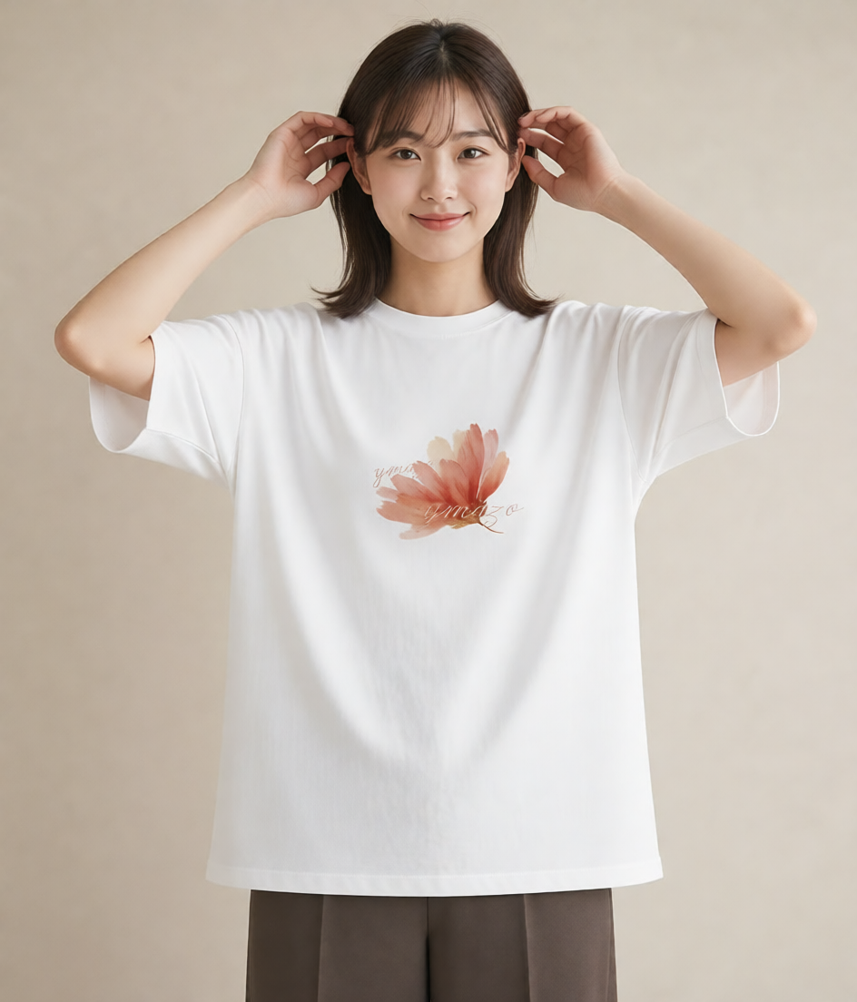 グラフィックTシャツ レディース たんぽぽ 花 花柄 イラスト 韓国風 春服 ミセス 白T