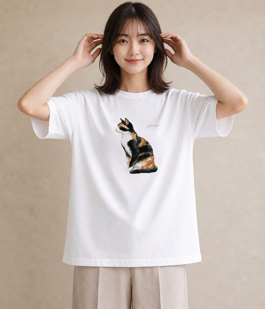 プリントTシャツ レディース シャム 猫 ねこ イラスト 韓国風 カジュアルコーデ 買い物 白T
