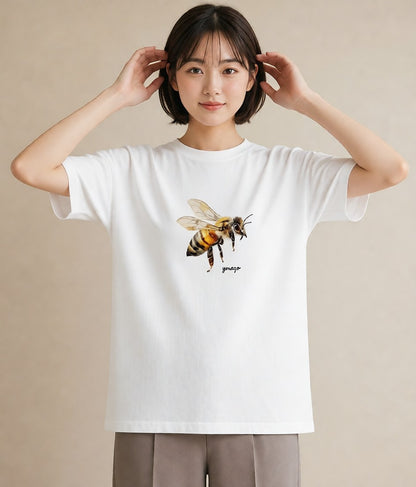 プリントTシャツ レディース ハニー 食べ物 フード イラスト ヴィンテージ風 クリスマス 旅行 白T