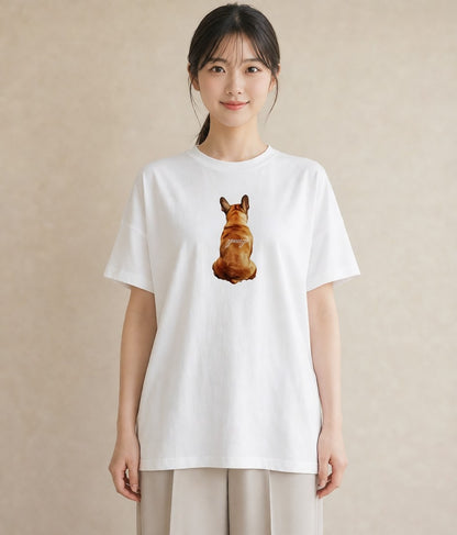 半袖Tシャツ レディース 愛犬 犬 いぬ イラスト 女性向けギフト 散歩 白T