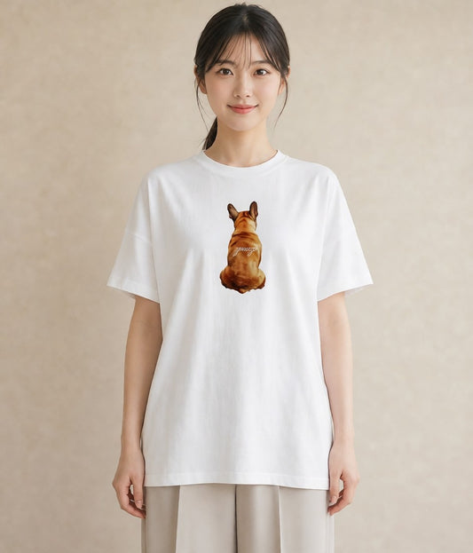 半袖Tシャツ レディース 愛犬 犬 いぬ イラスト 女性向けギフト 散歩 白T