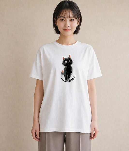 グラフィックTシャツ レディース 猫好き 猫 ねこ イラスト ユニーク ミセス 春コーデ 白T