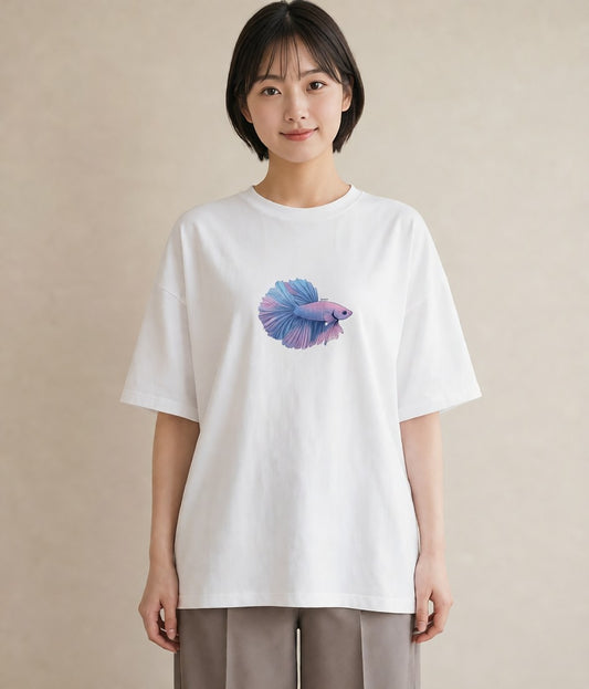 プリントTシャツ レディース 熱帯魚 ペット 動物 イラスト モード 敬老の日 ホワイトデー 白T