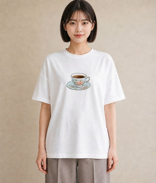 Tシャツ レディース ハーブティー 食べ物 フード イラスト 水彩風 母の日 ビーチ 白T