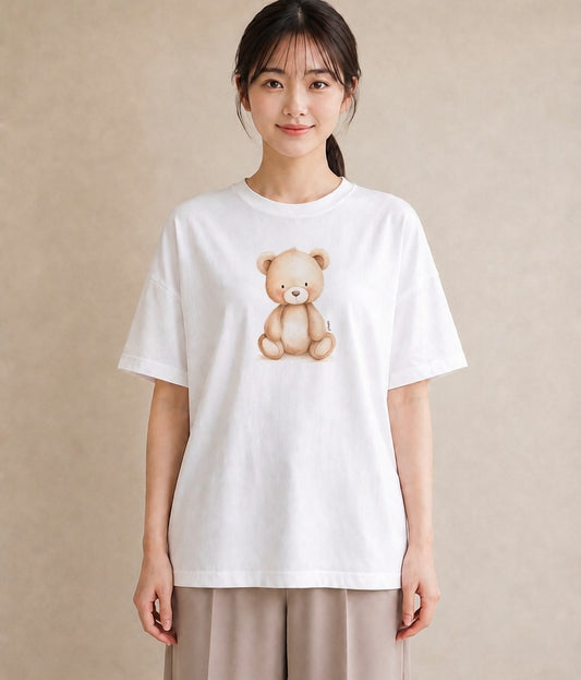 グラフィックTシャツ レディース くま クマ ベア 動物 アニマル イラスト ミニマル ギフト 母の日 白T