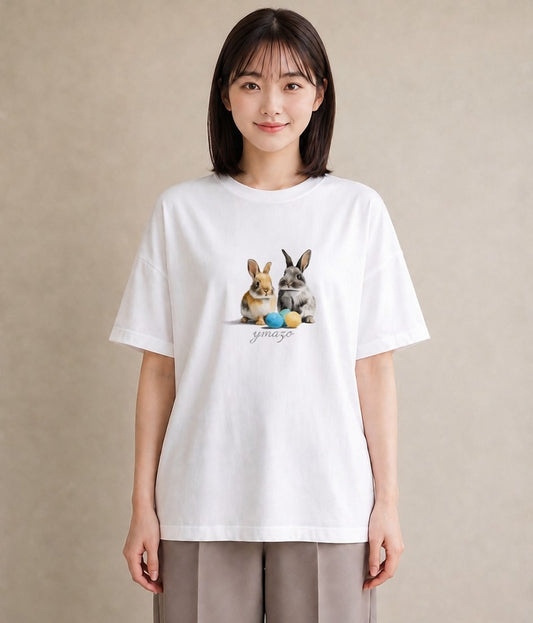 Tシャツ レディース ネザーランドドワーフ ペット 動物 イラスト アート風 おしゃれギフト 社会人 白T