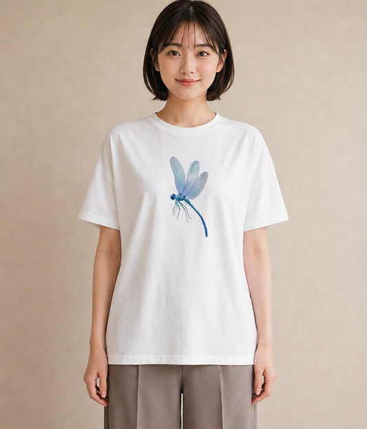 Tシャツ レディース とんぼ 昆虫 虫 イラスト 休日コーデ 部屋着 女性向けギフト 白T