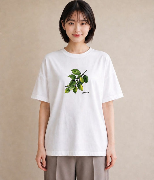 半袖Tシャツ レディース 金木犀 花 花柄 イラスト シンプル 女性 旅行用 白T