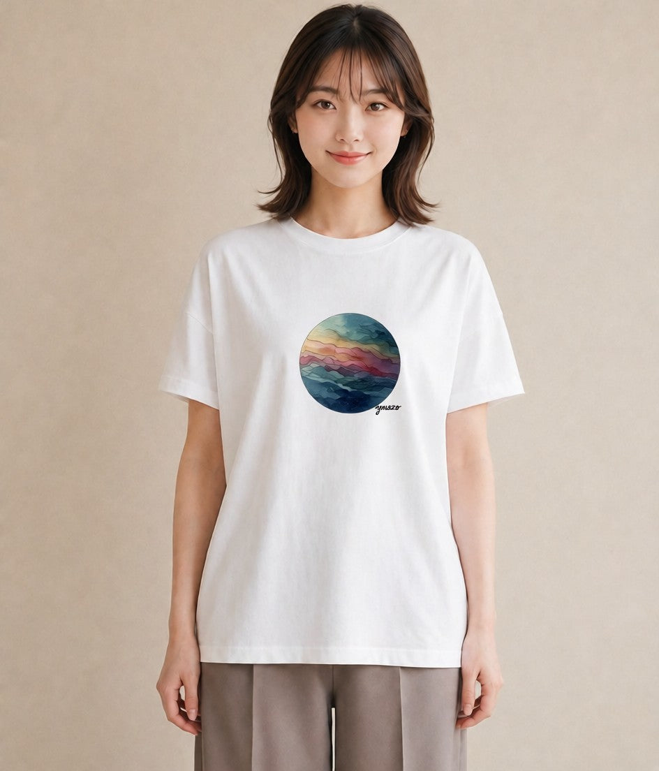 半袖Tシャツ レディース 蟹座 星空 宇宙 イラスト カジュアル 誕生日プレゼント 綿100 白T