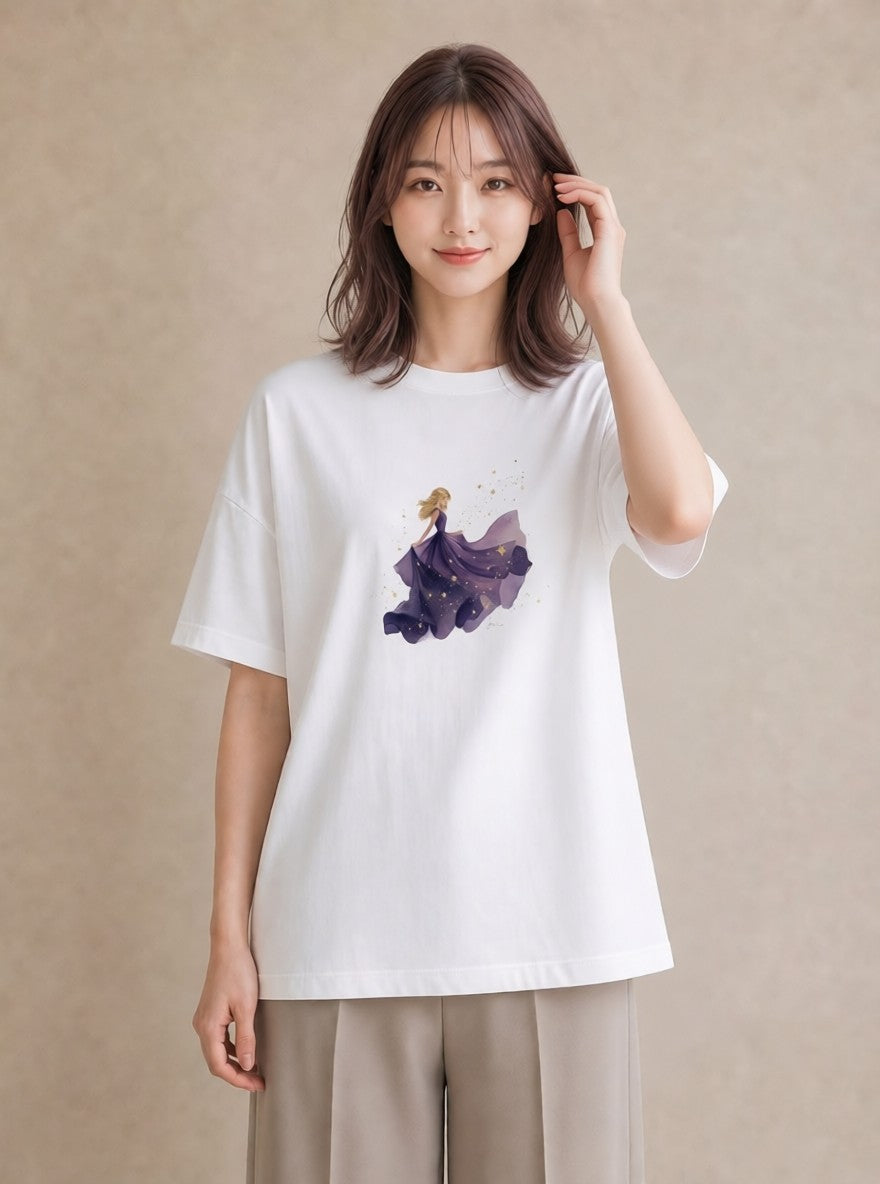 Tシャツ レディース 乙女座 星空 宇宙 イラスト ミニマル 母の日 ビーチ 白T