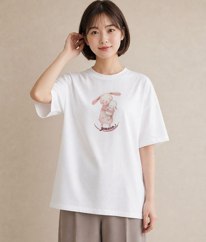プリントTシャツ レディース ひつじ 動物 アニマル イラスト ポップ ルームウェア ギフト 白T
