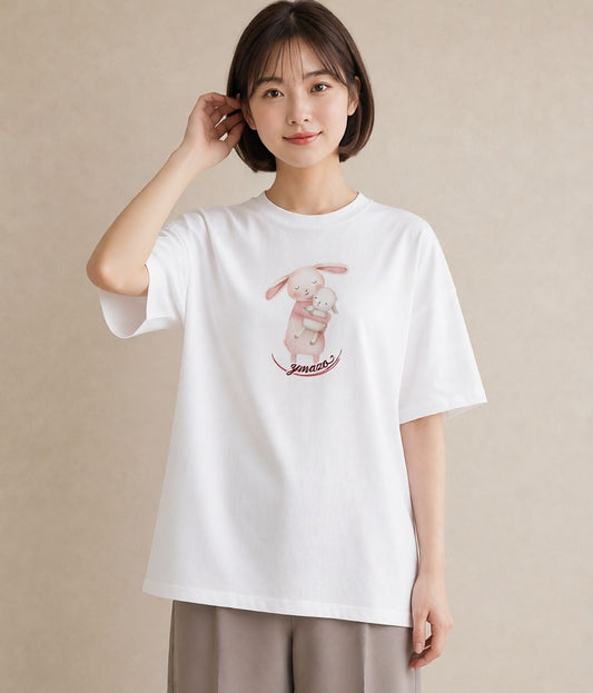 プリントTシャツ レディース ひつじ 動物 アニマル イラスト ポップ ルームウェア ギフト 白T