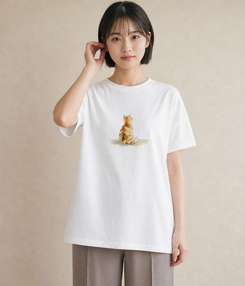 グラフィックTシャツ レディース ラグドール 猫 ねこ イラスト ポップ カジュアルコーデ 買い物 白T