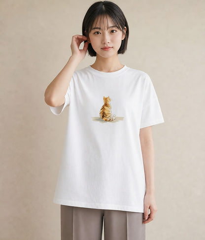 グラフィックTシャツ レディース ラグドール 猫 ねこ イラスト ポップ カジュアルコーデ 買い物 白T