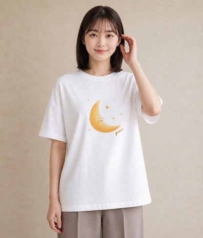 デザインTシャツ レディース 星空 宇宙 イラスト ルームウェア ギフト 白T