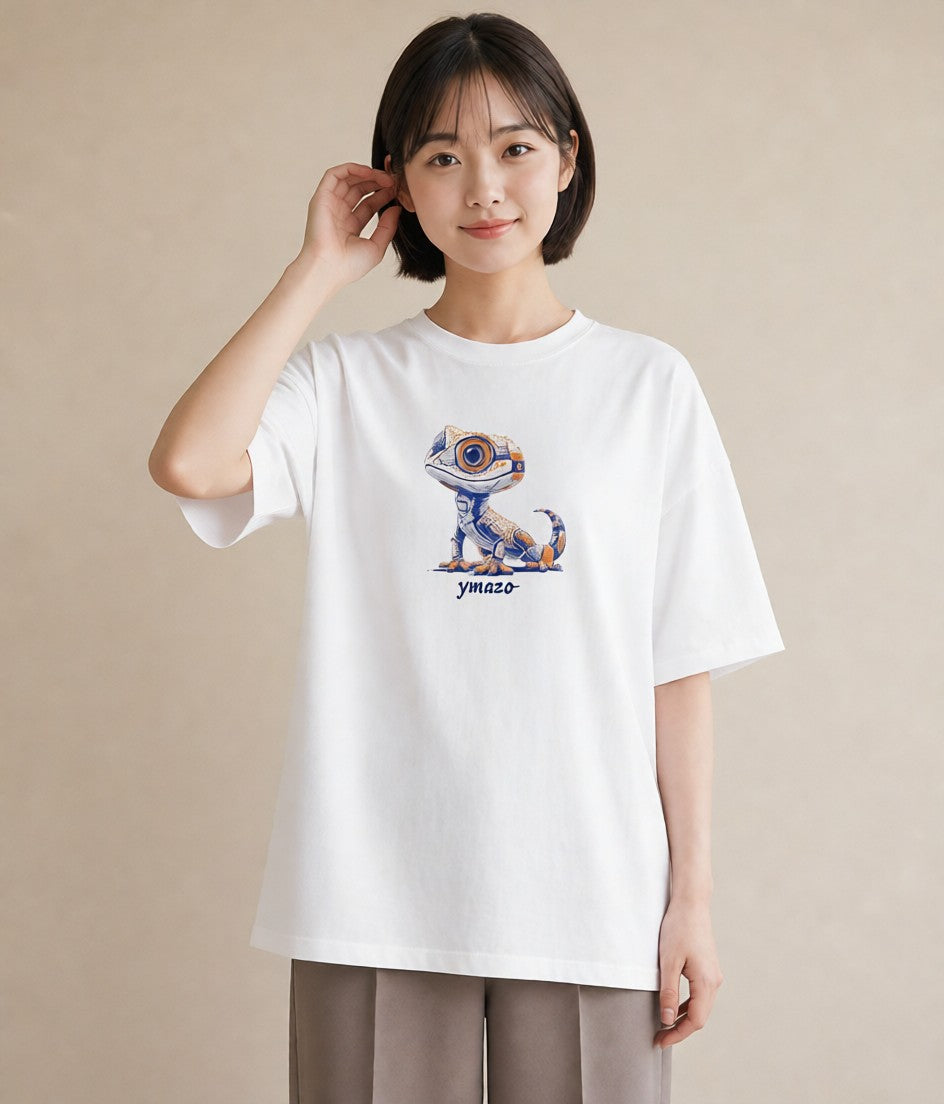 グラフィックTシャツ レディース レオパ ペット 動物 イラスト 旅行コーデ 綿100 デート 白T