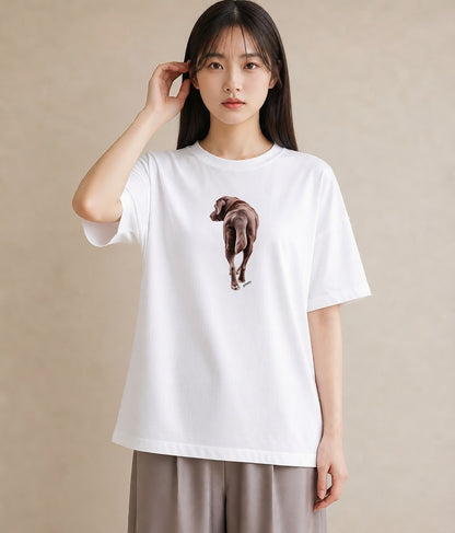 グラフィックTシャツ レディース ミックス犬 犬 いぬ イラスト ニュアンス 通勤 在宅 白T