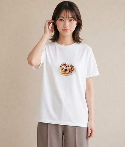 デザインTシャツ レディース クッキー 食べ物 フード イラスト シンプル 母の日 ビーチ 白T