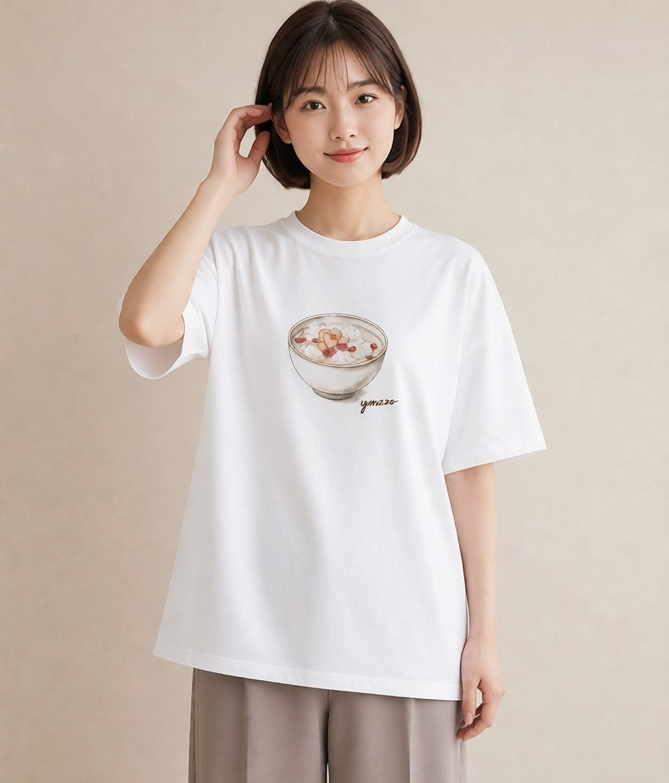 Tシャツ レディース ベーグル 食べ物 フード イラスト 韓国風 女性 旅行用 白T