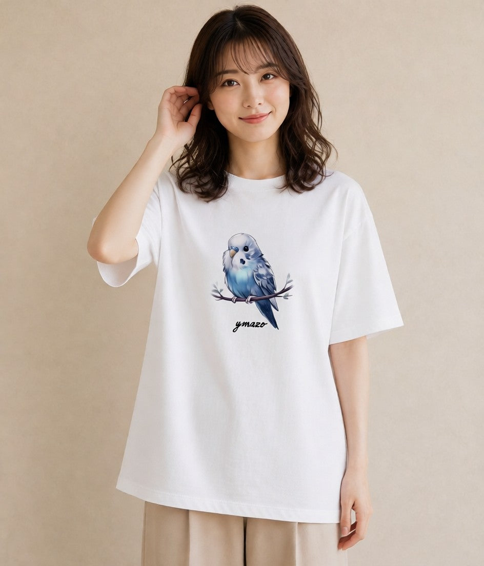 デザインTシャツ レディース オカメインコ ペット 動物 イラスト 北欧風 カジュアルコーデ 買い物 白T