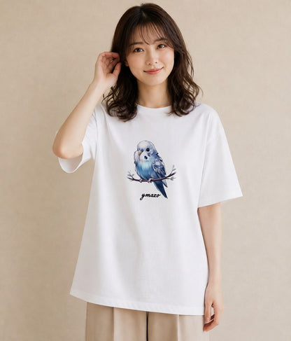 デザインTシャツ レディース オカメインコ ペット 動物 イラスト 北欧風 カジュアルコーデ 買い物 白T