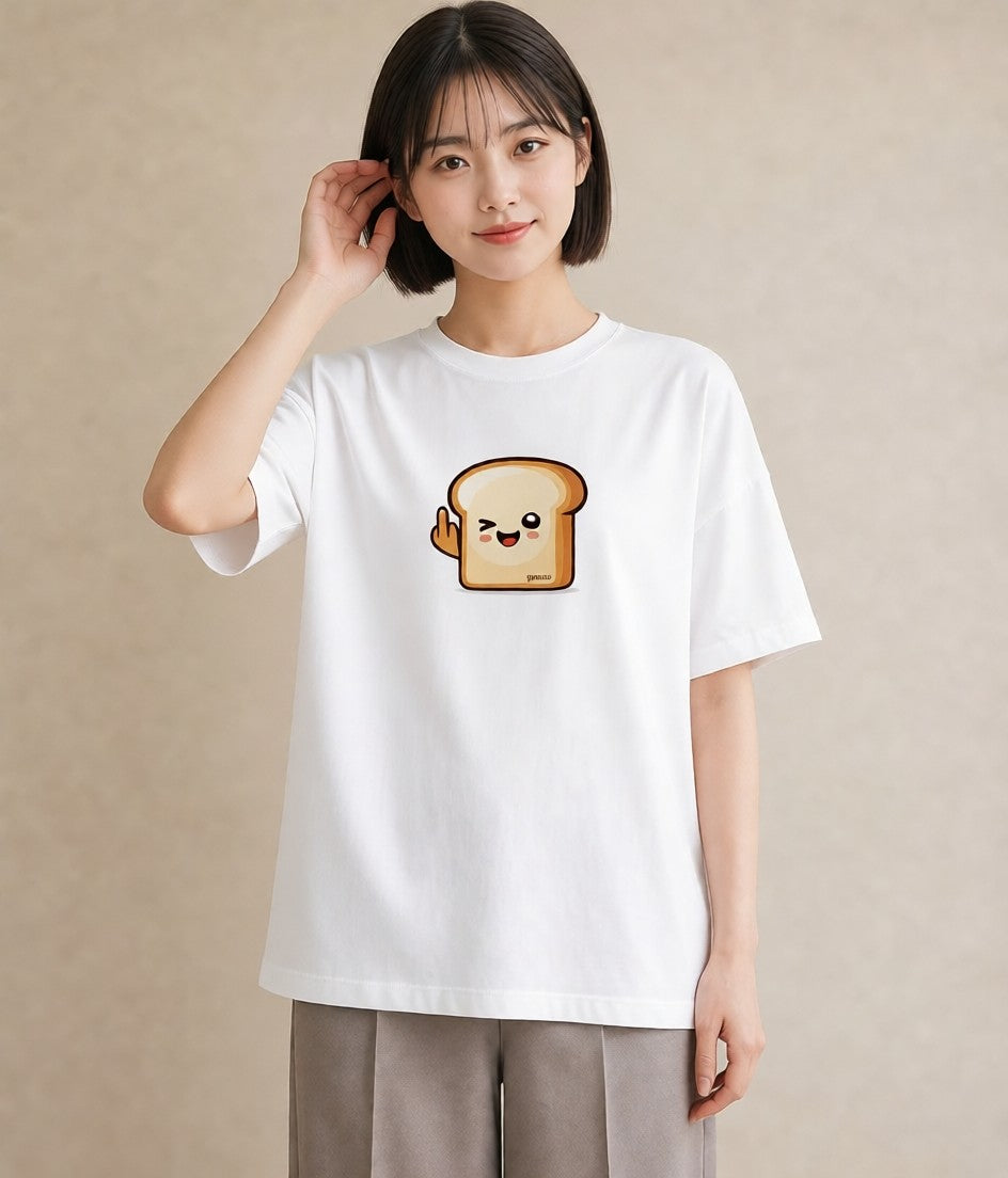 半袖Tシャツ レディース 食パン 食べ物 フード イラスト ガーリー ルームウェア ギフト 白T