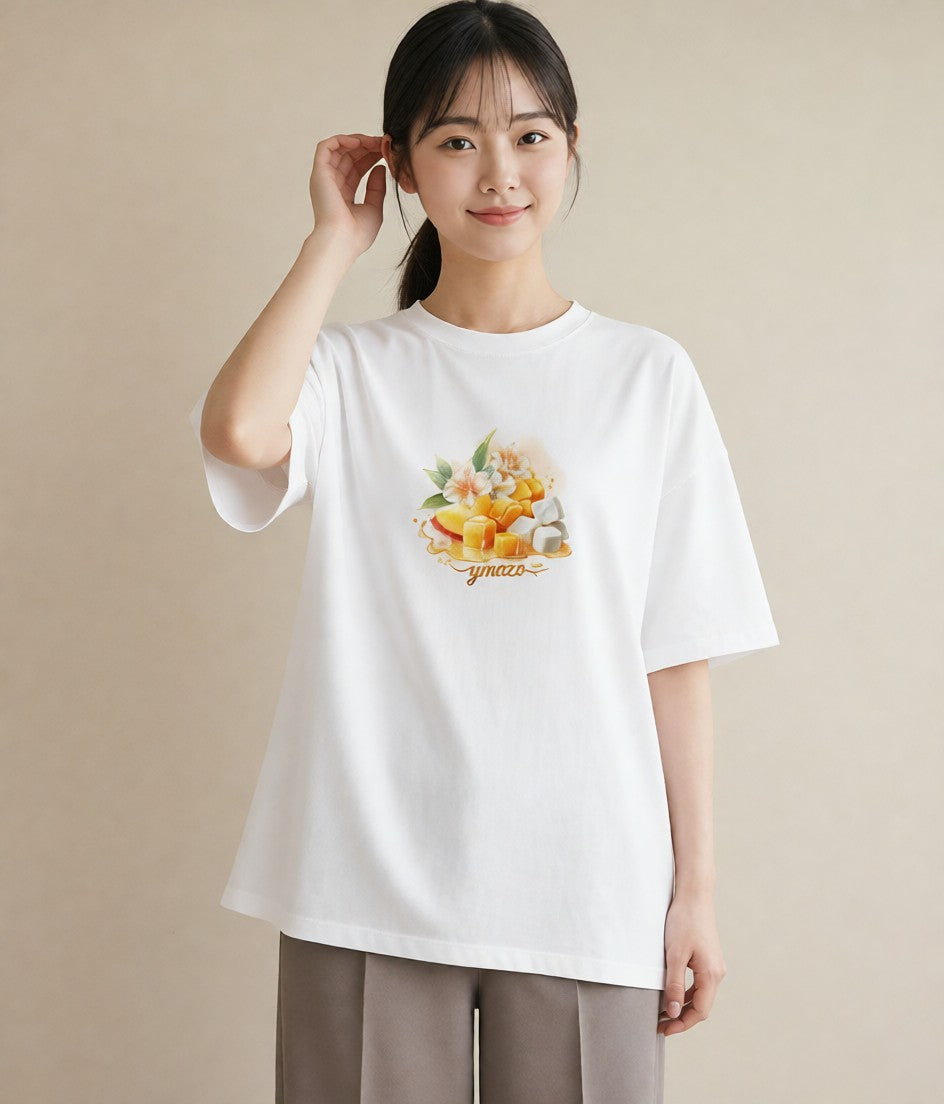 Tシャツ レディース パフェ 食べ物 フード イラスト 普段使い 旅行用 海 白T