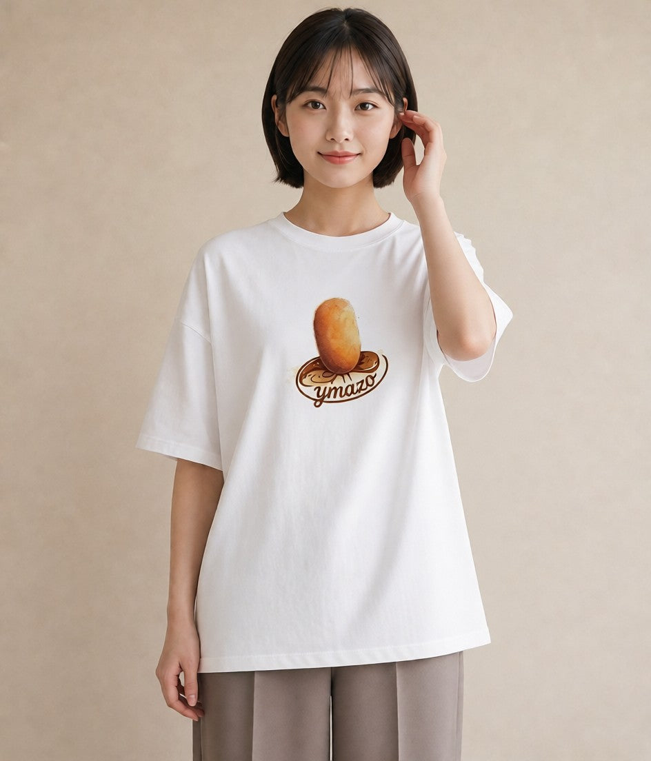 プリントTシャツ レディース 目玉焼き 食べ物 フード イラスト 旅行コーデ 20代 カジュアルコーデ 白T