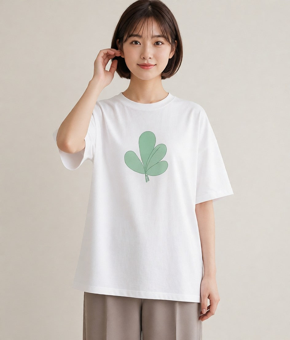 プリントTシャツ レディース つる 植物 ボタニカル イラスト 抜け感 母の日 ビーチ 白T