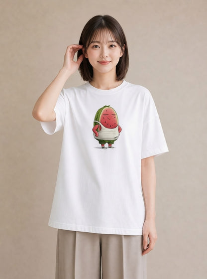 プリントTシャツ レディース すいか 食べ物 フード イラスト ボタニカル ルームウェア ギフト 白T