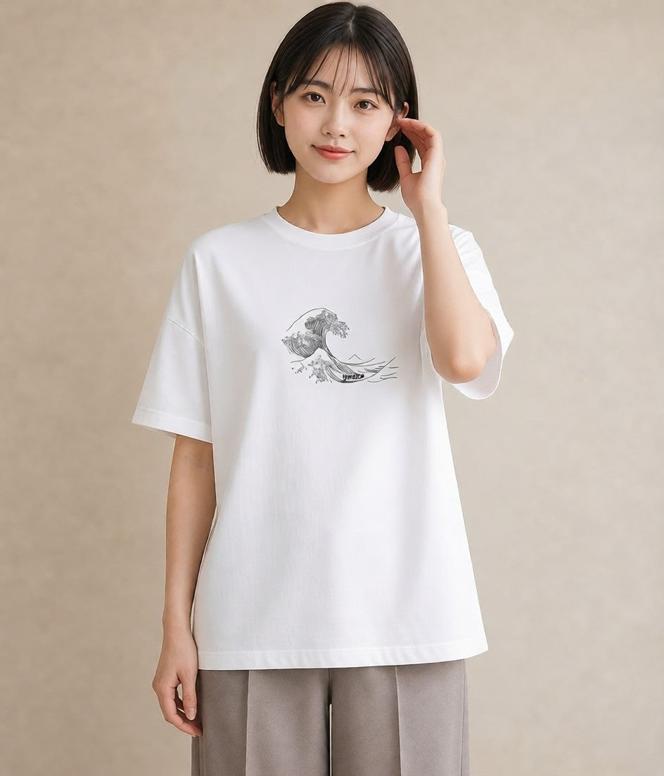 デザインTシャツ レディース 海 リゾート 夏 イラスト 北欧風 春コーデ 姉妹 白T