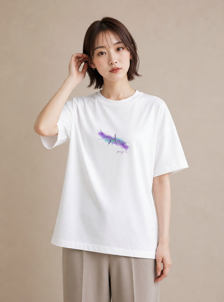 半袖Tシャツ レディース 双子座 星空 宇宙 イラスト フェミニン 週末コーデ 敬老の日 白T