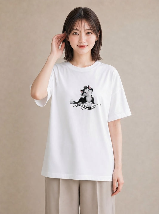 デザインTシャツ レディース 靴下猫 猫 ねこ イラスト きれいめカジュアル カフェ巡り 女子会 白T