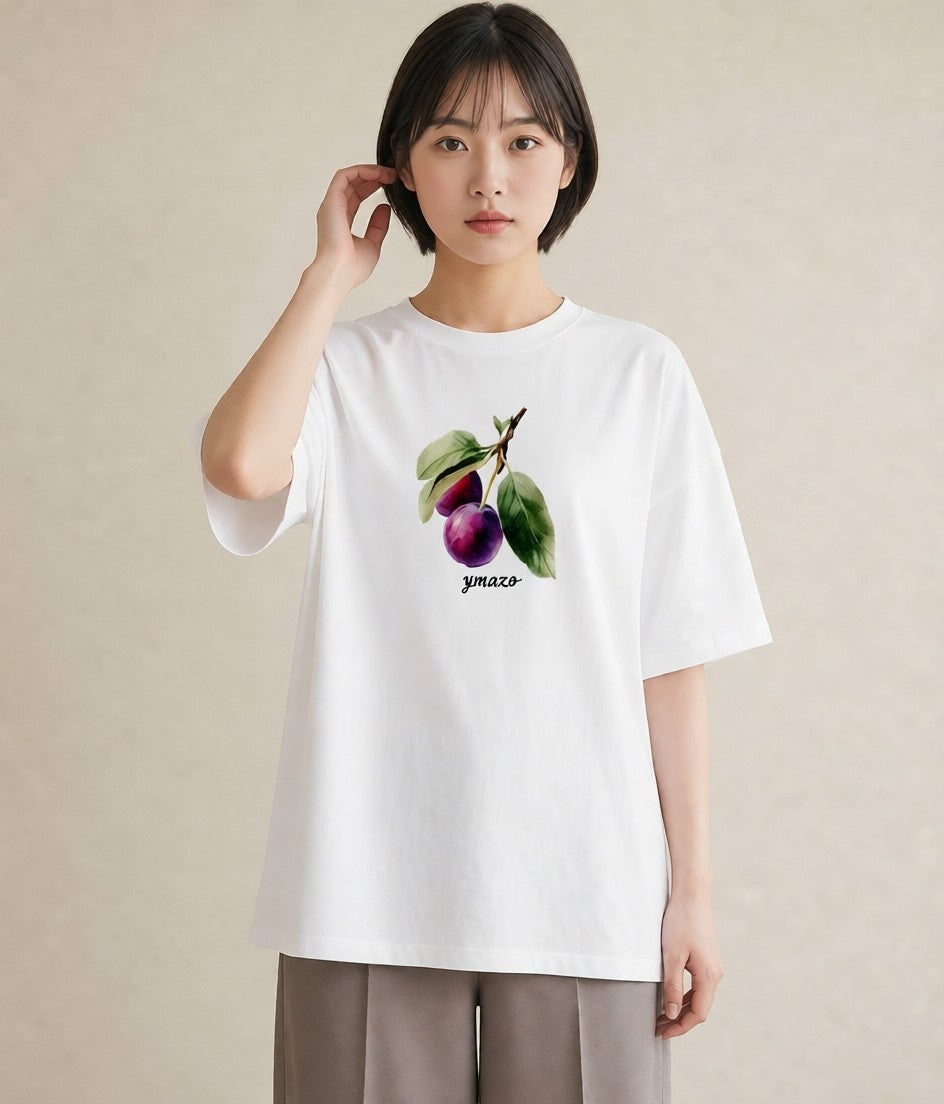 デザインTシャツ レディース さくらんぼ チェリー 食べ物 フード イラスト シック 女性 旅行用 白T