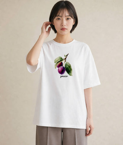 デザインTシャツ レディース さくらんぼ チェリー 食べ物 フード イラスト シック 女性 旅行用 白T