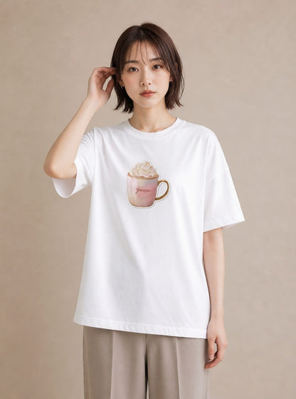 Tシャツ レディース 抹茶 食べ物 フード イラスト レトロ 秋コーデ おしゃれギフト 白T