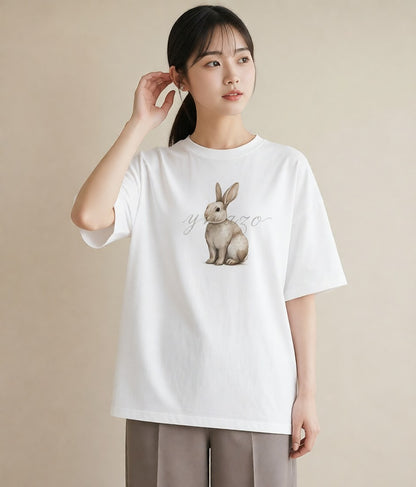 グラフィックTシャツ レディース ホーランドロップ ペット 動物 イラスト 北欧風 部屋着 女性向けギフト 白T