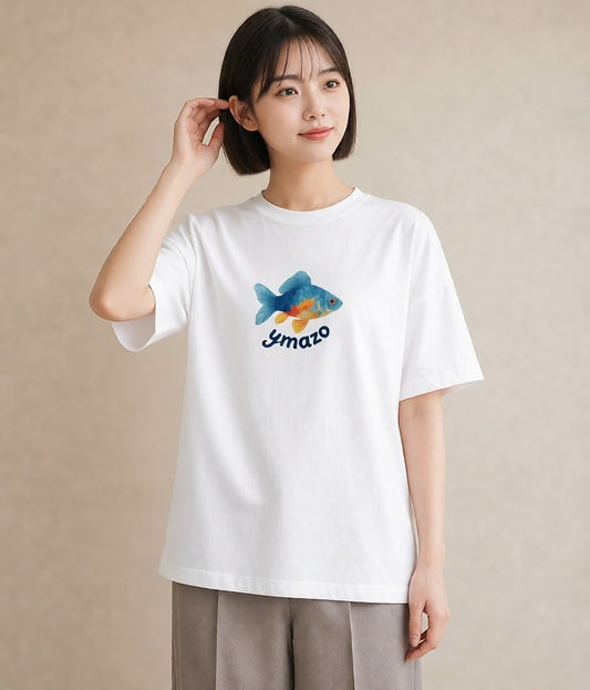 プリントTシャツ レディース 熱帯魚 海の生き物 海 イラスト シック カフェ巡り 女子会 白T