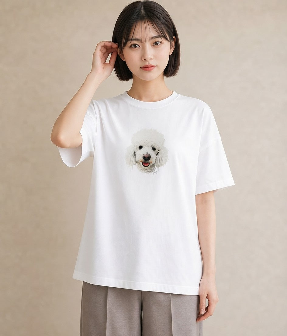 デザインTシャツ レディース トイプードル プードル 犬 いぬ イラスト 水彩風 姉妹 送別ギフト 白T