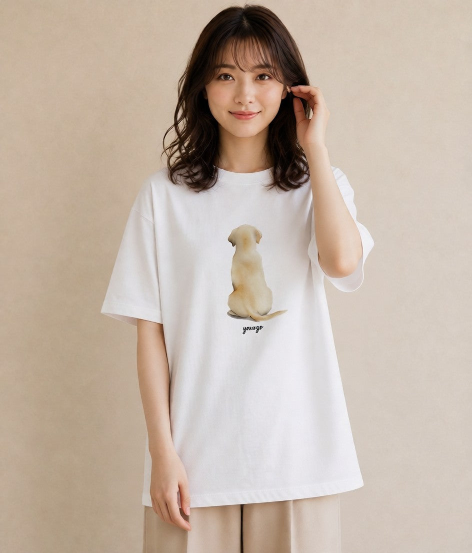 Tシャツ レディース ラブラドールレトリバー 犬 いぬ イラスト フェミニン ルームウェア ギフト 白T